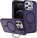 Apple iPhone 12 / 12 Pro Hoesje MagSafe Back Cover met Camera Stand Paars