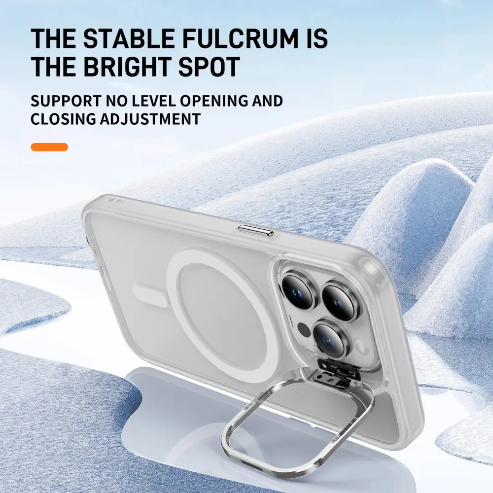 Apple iPhone 12 Pro Max Hoesje MagSafe Back Cover met Camera Stand Transparant afbeelding 3