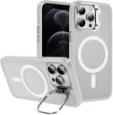 Apple iPhone 12 Pro Max Hoesje MagSafe Back Cover met Camera Stand Transparant