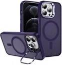 Apple iPhone 12 Pro Max Hoesje MagSafe Back Cover met Camera Stand Paars