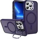 Apple iPhone 13 Pro Hoesje MagSafe Back Cover met Camera Stand Paars