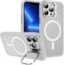 Apple iPhone 13 Pro Max Hoesje MagSafe Back Cover met Camera Stand Transparant
