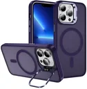 Apple iPhone 13 Pro Max Hoesje MagSafe Back Cover met Camera Stand Paars