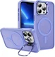 Apple iPhone 13 Pro Max Hoesje MagSafe Back Cover met Camera Stand Licht Paars