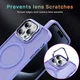 Apple iPhone 15 Pro Max Hoesje MagSafe Back Cover met Camera Stand Licht Paars afbeelding 4