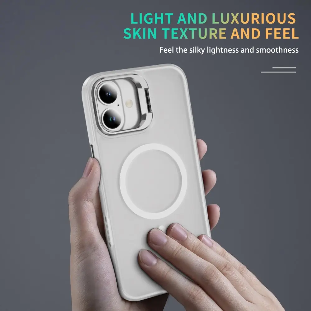 Apple iPhone 17 Hoesje MagSafe Back Cover met Camera Stand Transparant afbeelding 10