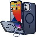 Apple iPhone 17 Hoesje MagSafe Back Cover met Camera Stand Blauw