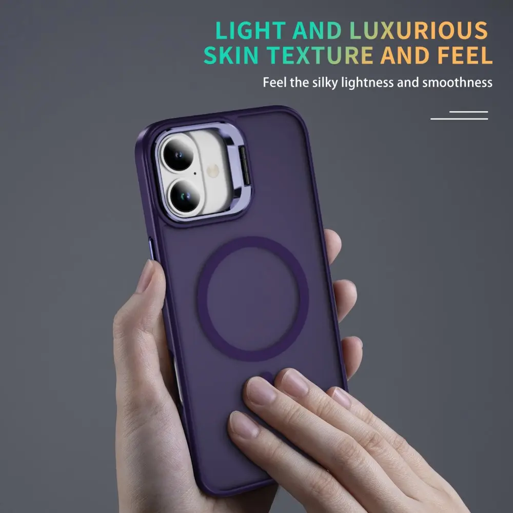Apple iPhone 17 Hoesje MagSafe Back Cover met Camera Stand Paars afbeelding 9