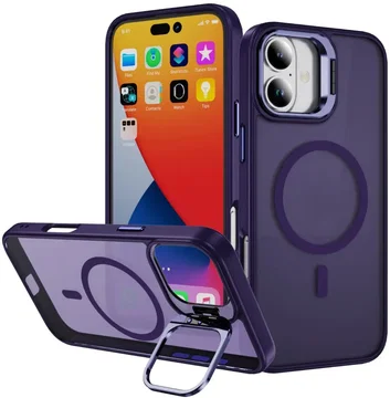 Apple iPhone 17 Hoesje MagSafe Back Cover met Camera Stand Paars