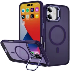 Apple iPhone 17 Hoesje MagSafe Back Cover met Camera Stand Paars afbeelding