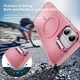 Apple iPhone 17 Hoesje MagSafe Back Cover met Camera Stand Roze afbeelding 4