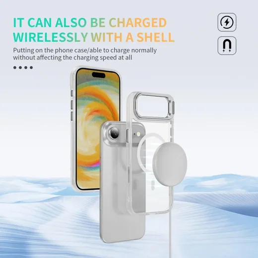 Apple iPhone Air Hoesje MagSafe Back Cover met Camera Stand Transparant afbeelding 8