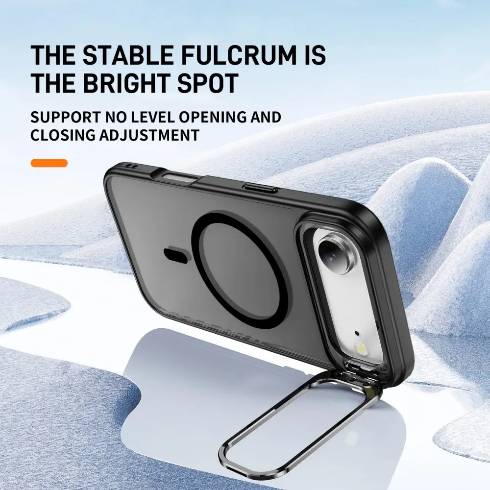 Apple iPhone Air Hoesje MagSafe Back Cover met Camera Stand Zwart afbeelding 2