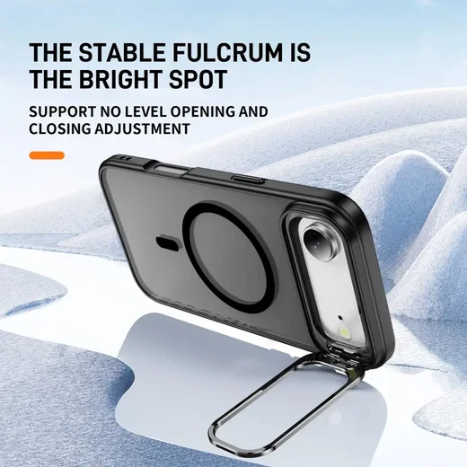 Apple iPhone Air Hoesje MagSafe Back Cover met Camera Stand Zwart afbeelding 2