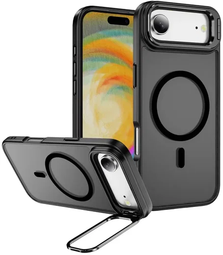 Apple iPhone Air Hoesje MagSafe Back Cover met Camera Stand Zwart afbeelding 1