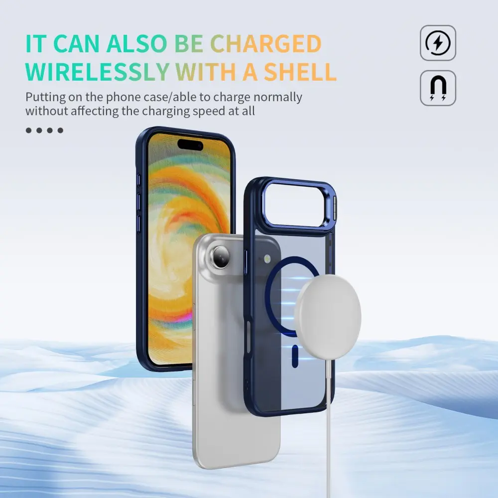 Apple iPhone Air Hoesje MagSafe Back Cover met Camera Stand Blauw afbeelding 8