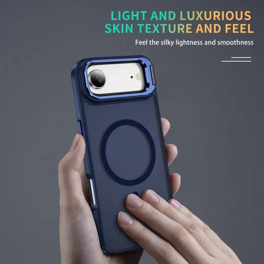 Apple iPhone Air Hoesje MagSafe Back Cover met Camera Stand Blauw afbeelding 9