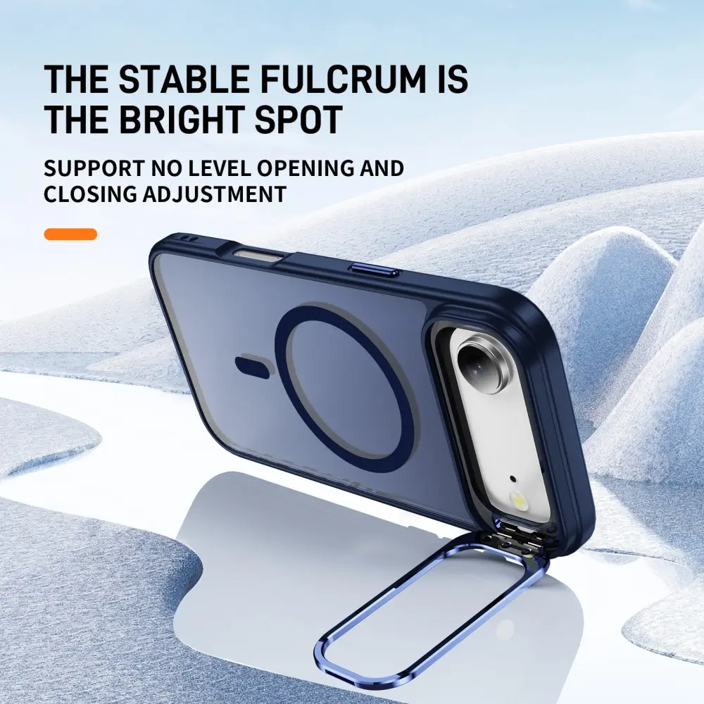 Apple iPhone Air Hoesje MagSafe Back Cover met Camera Stand Blauw afbeelding 2