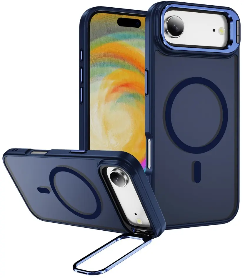 Apple iPhone Air Hoesje MagSafe Back Cover met Camera Stand Blauw afbeelding 1