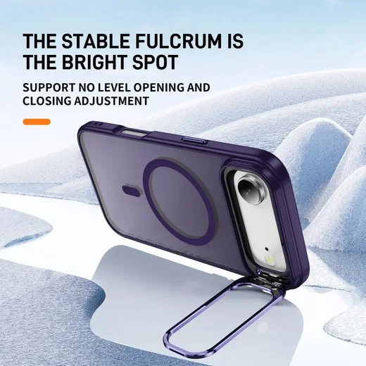 Apple iPhone Air Hoesje MagSafe Back Cover met Camera Stand Paars afbeelding 2