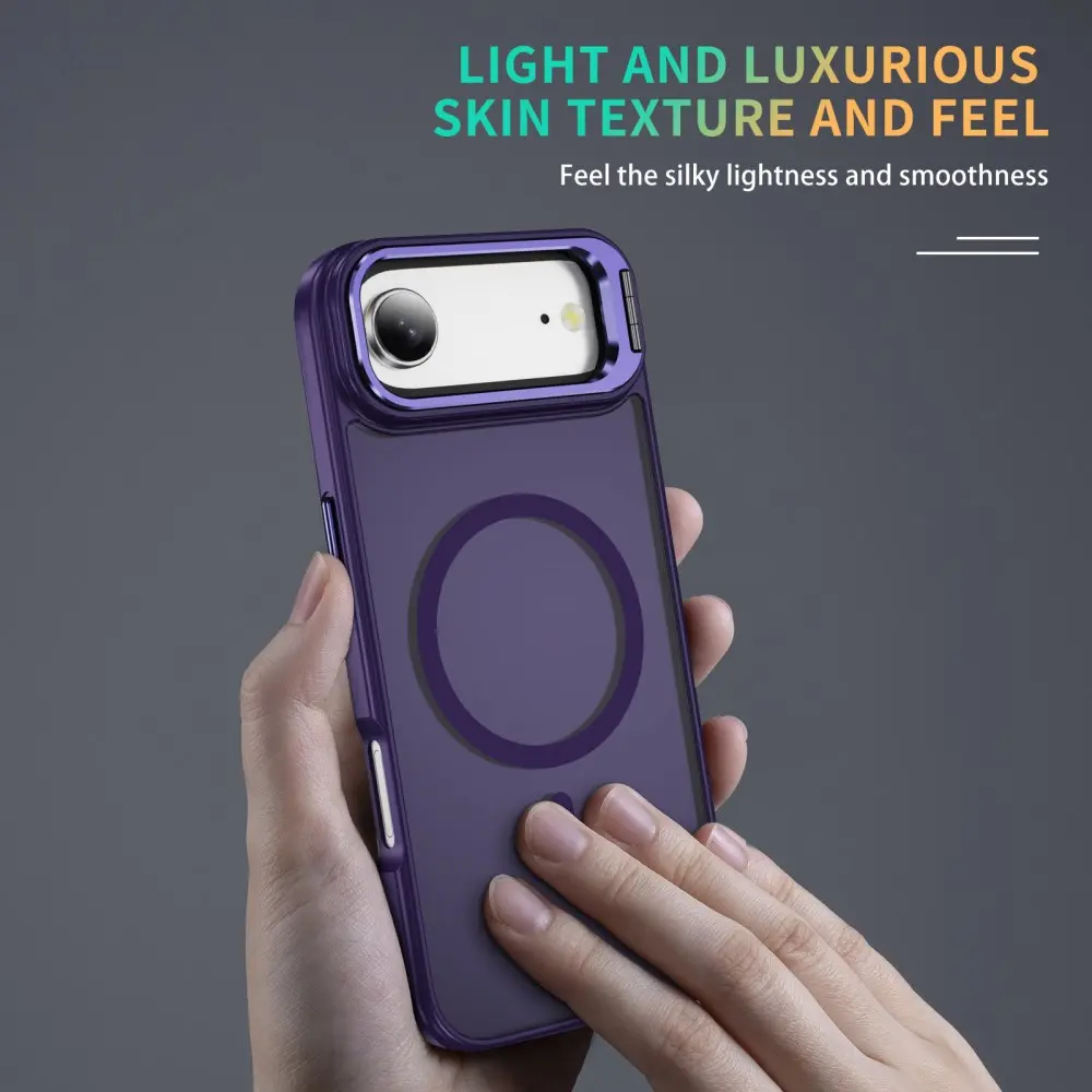 Apple iPhone Air Hoesje MagSafe Back Cover met Camera Stand Paars afbeelding 9