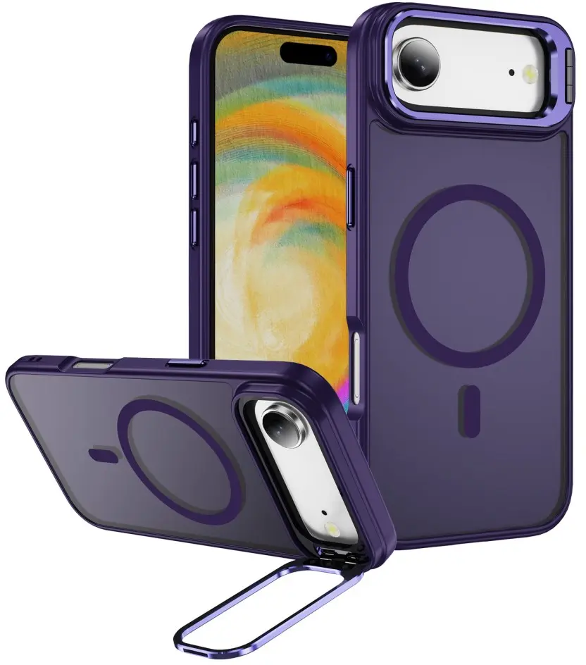 Apple iPhone Air Hoesje MagSafe Back Cover met Camera Stand Paars afbeelding 1