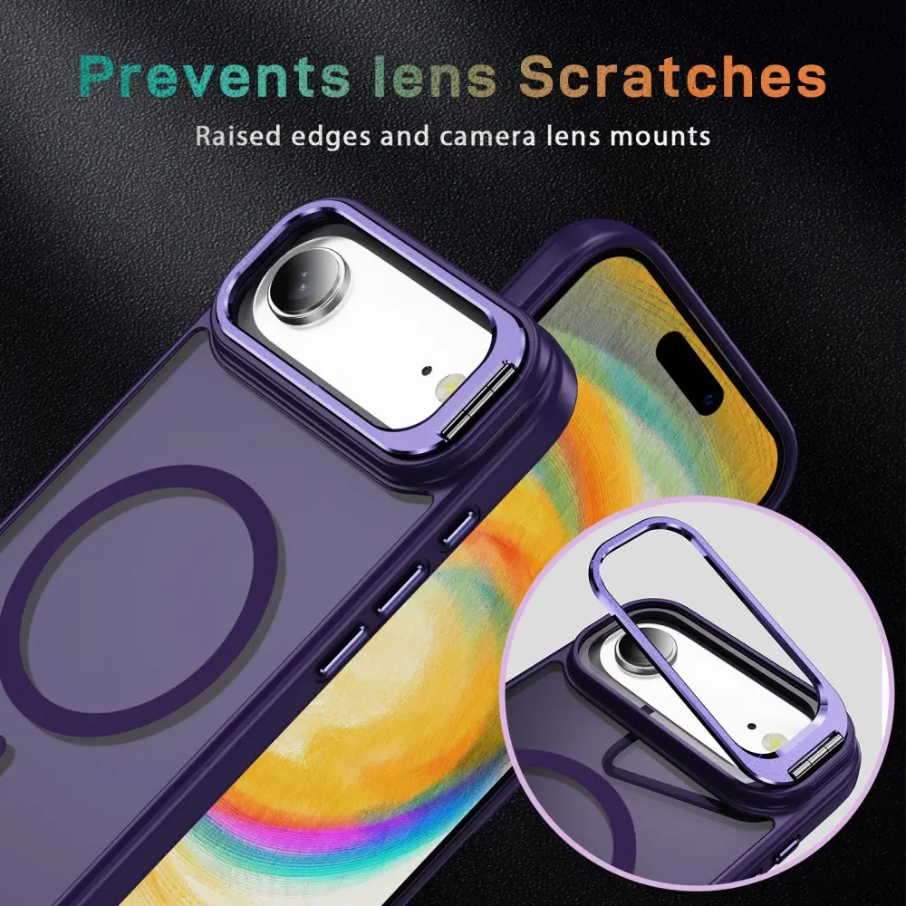 Apple iPhone Air Hoesje MagSafe Back Cover met Camera Stand Paars afbeelding 6