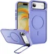 Apple iPhone Air Hoesje MagSafe Back Cover met Camera Stand Licht Paars