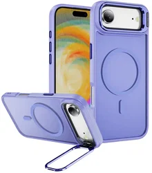 Apple iPhone Air Hoesje MagSafe Back Cover met Camera Stand Licht Paars afbeelding