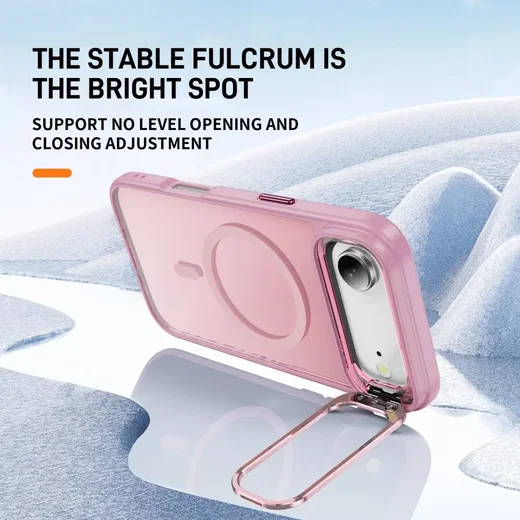Apple iPhone Air Hoesje MagSafe Back Cover met Camera Stand Roze afbeelding 2