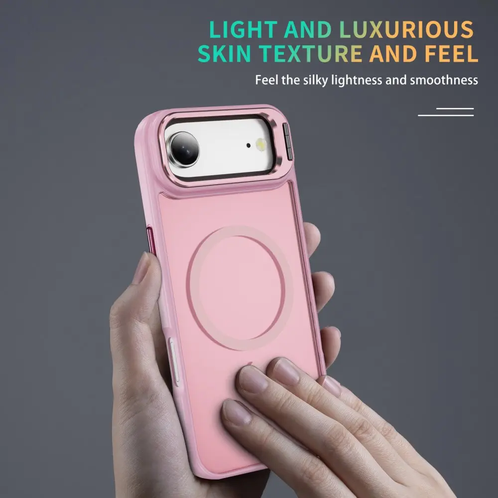 Apple iPhone Air Hoesje MagSafe Back Cover met Camera Stand Roze afbeelding 9