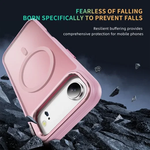 Apple iPhone Air Hoesje MagSafe Back Cover met Camera Stand Roze afbeelding 4