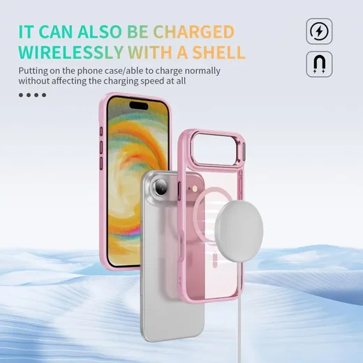 Apple iPhone Air Hoesje MagSafe Back Cover met Camera Stand Roze afbeelding 8