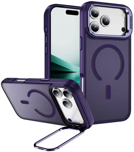 Apple iPhone 18 Pro Max / 17 Pro Max Hoesje MagSafe met Camera Stand Paars afbeelding 1