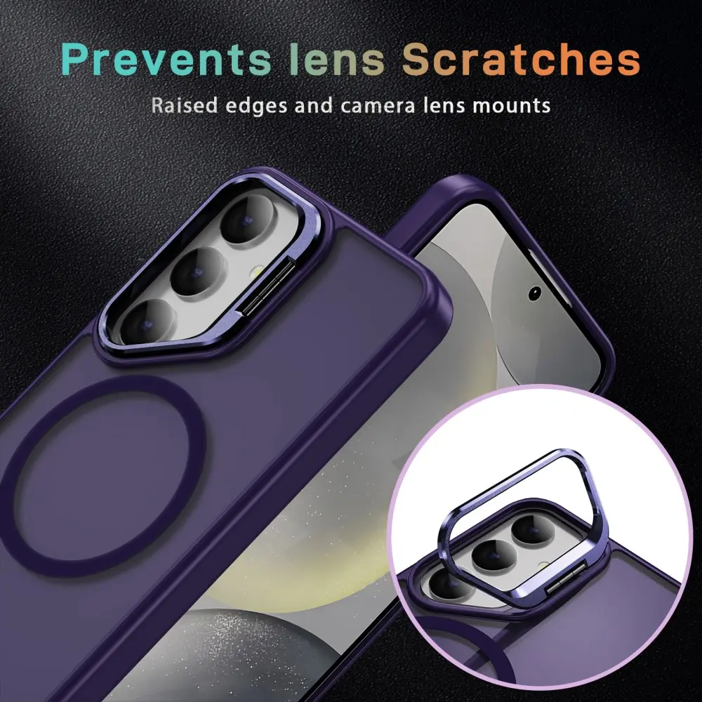 Samsung Galaxy S24 Hoesje MagSafe Back Cover met Camera Stand Paars afbeelding 6