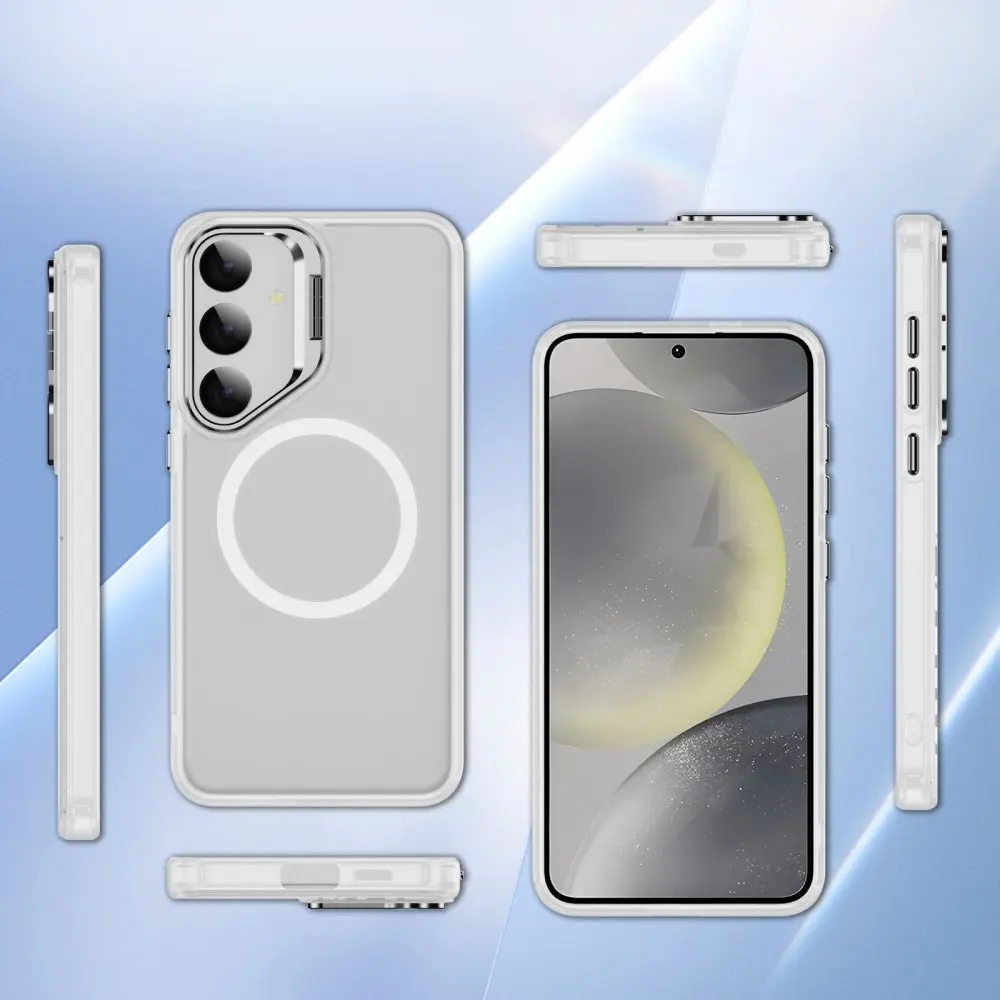 Samsung Galaxy S24 Plus Hoesje MagSafe Back Cover met Camera Stand Transparant afbeelding 10