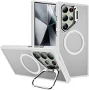 Samsung Galaxy S24 Ultra Hoesje MagSafe Back Cover met Camera Stand Transparant