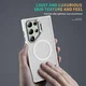 Samsung Galaxy S24 Ultra Hoesje MagSafe Back Cover met Camera Stand Transparant afbeelding 10