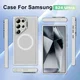 Samsung Galaxy S24 Ultra Hoesje MagSafe Back Cover met Camera Stand Transparant afbeelding 9