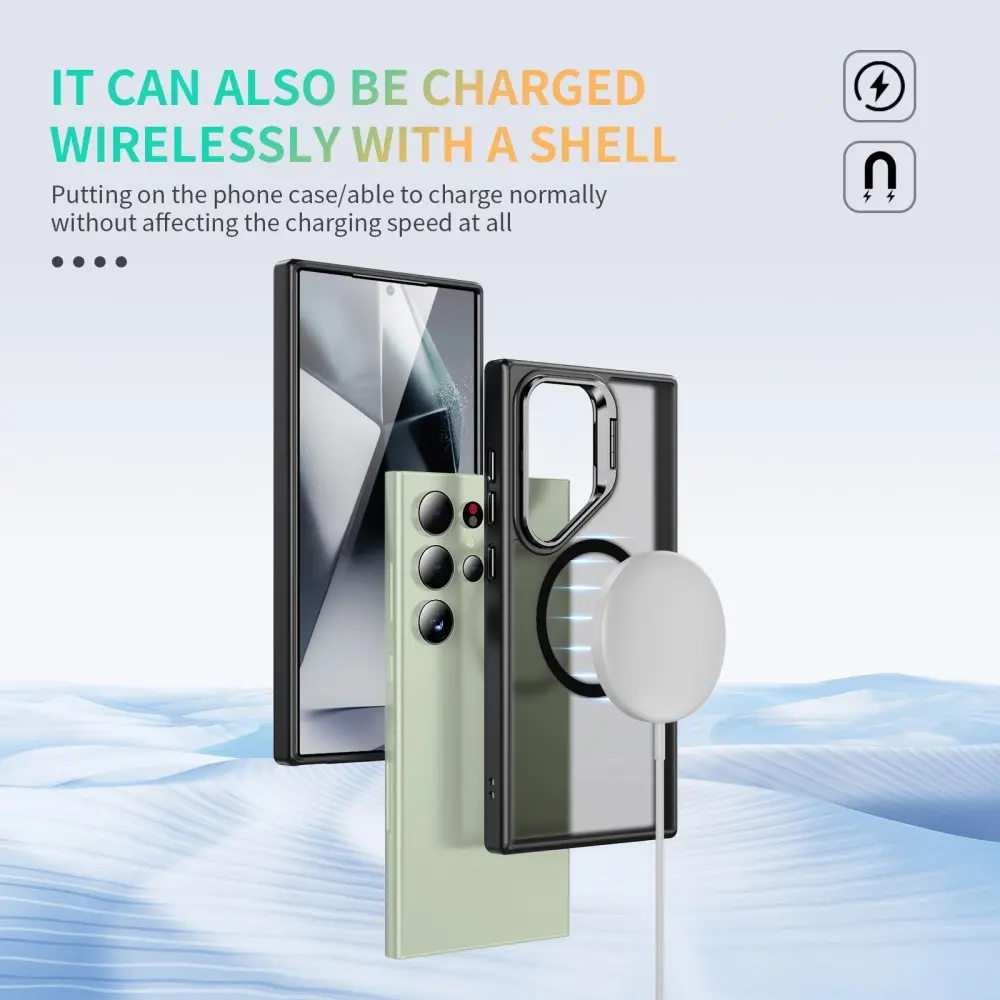 Samsung Galaxy S24 Ultra Hoesje MagSafe Back Cover met Camera Stand Zwart afbeelding 8