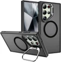 Samsung Galaxy S24 Ultra Hoesje MagSafe Back Cover met Camera Stand Zwart