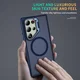 Samsung Galaxy S24 Ultra Hoesje MagSafe Back Cover met Camera Stand Blauw afbeelding 10