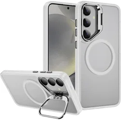 Samsung Galaxy S24 FE Hoesje MagSafe Back Cover met Camera Stand Transparant afbeelding
