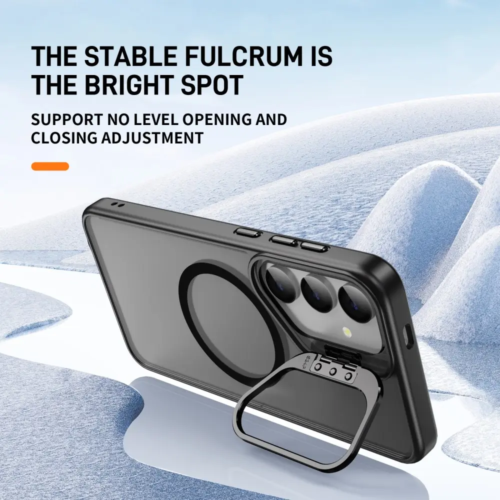 Samsung Galaxy S24 FE Hoesje MagSafe Back Cover met Camera Stand Zwart afbeelding 2