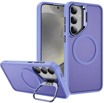 Samsung Galaxy S24 FE Hoesje MagSafe Back Cover met Camera Stand Licht Paars