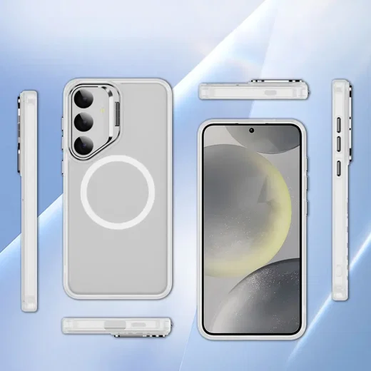 Samsung Galaxy S25 Hoesje MagSafe Back Cover met Camera Stand Transparant afbeelding 10