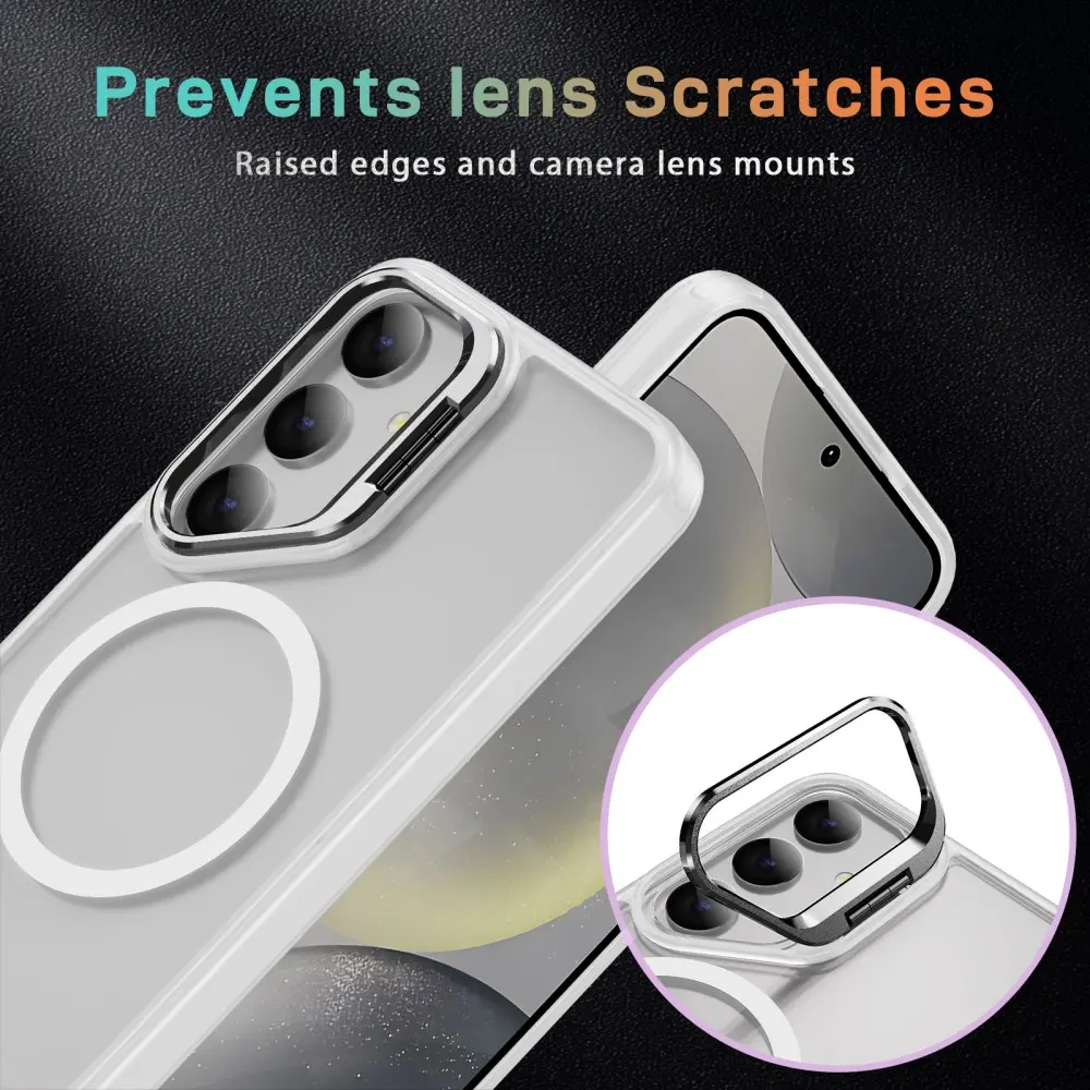 Samsung Galaxy S25 Hoesje MagSafe Back Cover met Camera Stand Transparant afbeelding 6