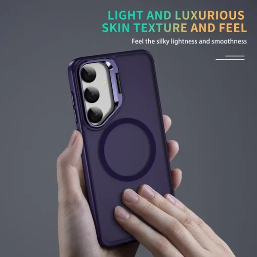 Samsung Galaxy S25 Hoesje MagSafe Back Cover met Camera Stand Paars afbeelding 9