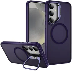 Samsung Galaxy S25 Hoesje MagSafe Back Cover met Camera Stand Paars afbeelding