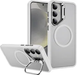 Samsung Galaxy S25 Plus Hoesje MagSafe Back Cover met Camera Stand Transparant afbeelding
